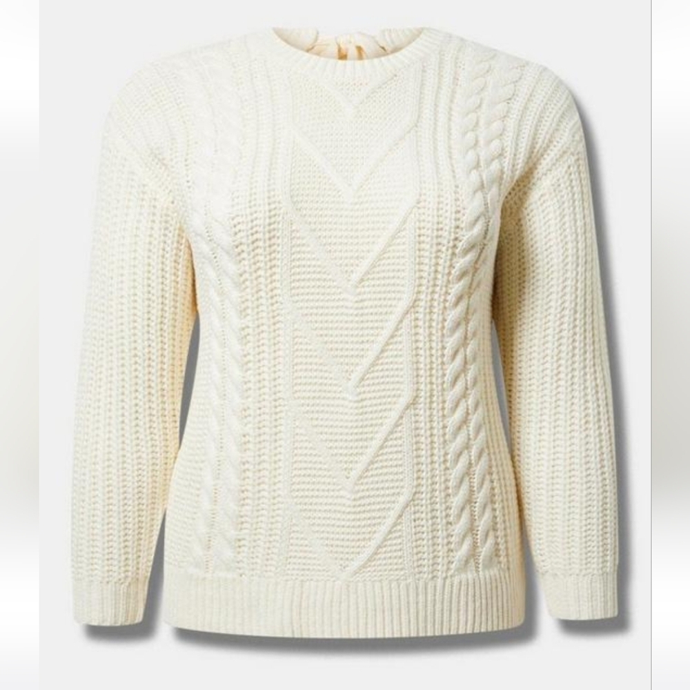 Torrid Cream Cable Knit Sweater